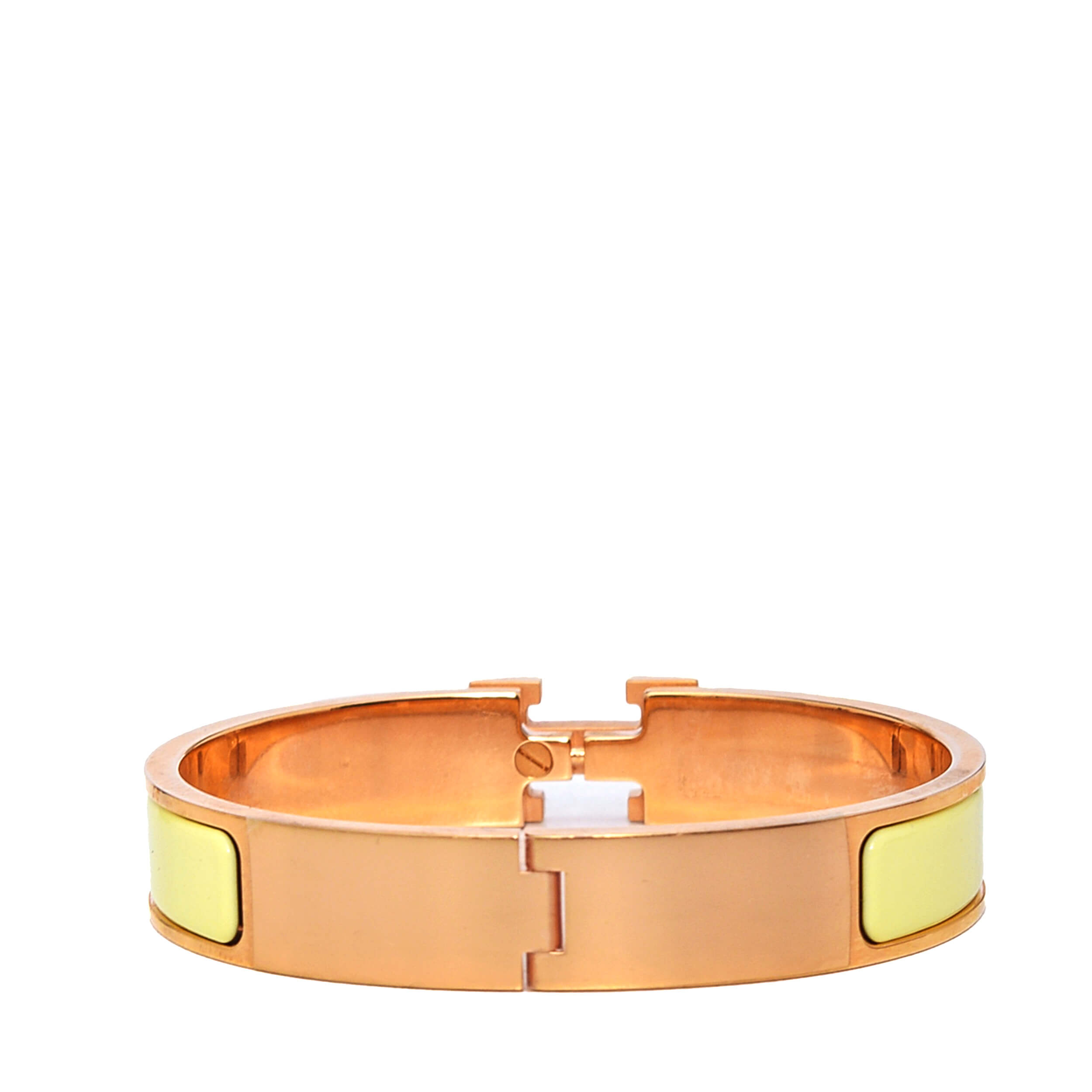 Hermes - Soufre Enamel Clic H Bracelet